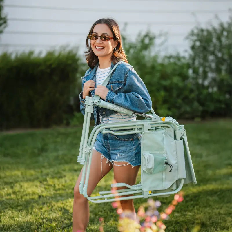 Patented Spring-Action Stowaway Rocker - Choice 794 - Heavy-Duty Kickback Rocker with Beverage Holder Detail