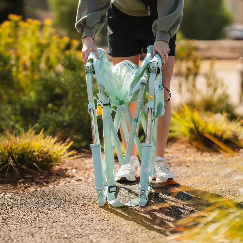 Patented Spring-Action Stowaway Rocker - Choice 794 - Heavy-Duty Kickback Rocker with Beverage Holder Detail