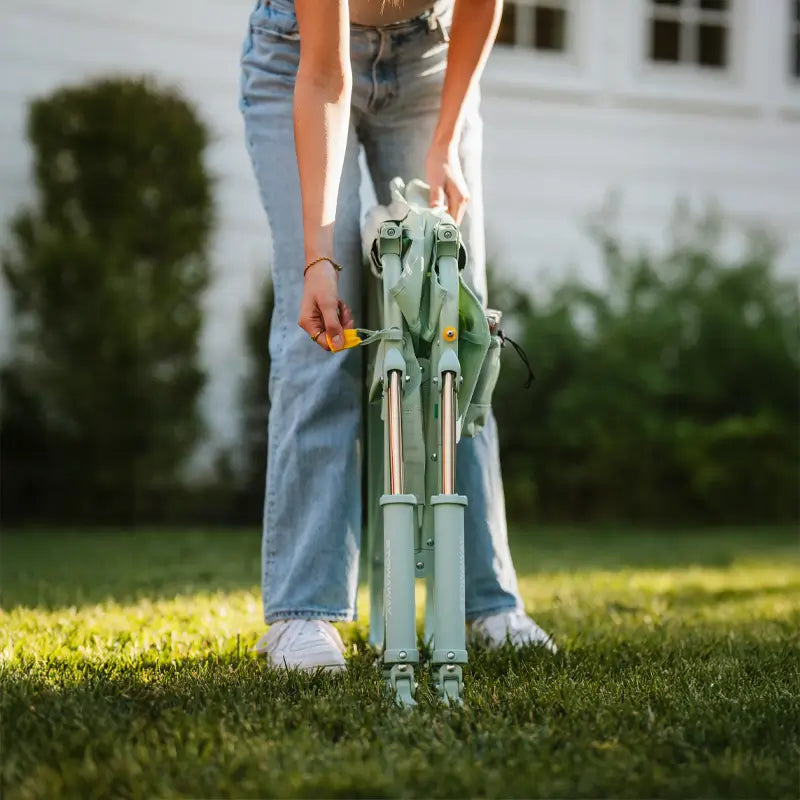 Patented Spring-Action Stowaway Rocker - Choice 794 - Heavy-Duty Kickback Rocker with Beverage Holder Detail
