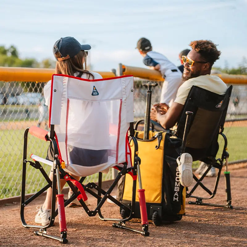Patented Spring-Action Stowaway Rocker - Choice 794 - Heavy-Duty Kickback Rocker with Beverage Holder Detail