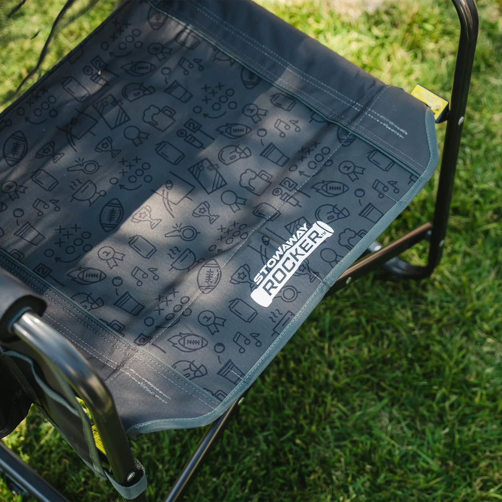 Patented Spring-Action Stowaway Rocker - Choice 794 - Heavy-Duty Kickback Rocker with Beverage Holder Detail