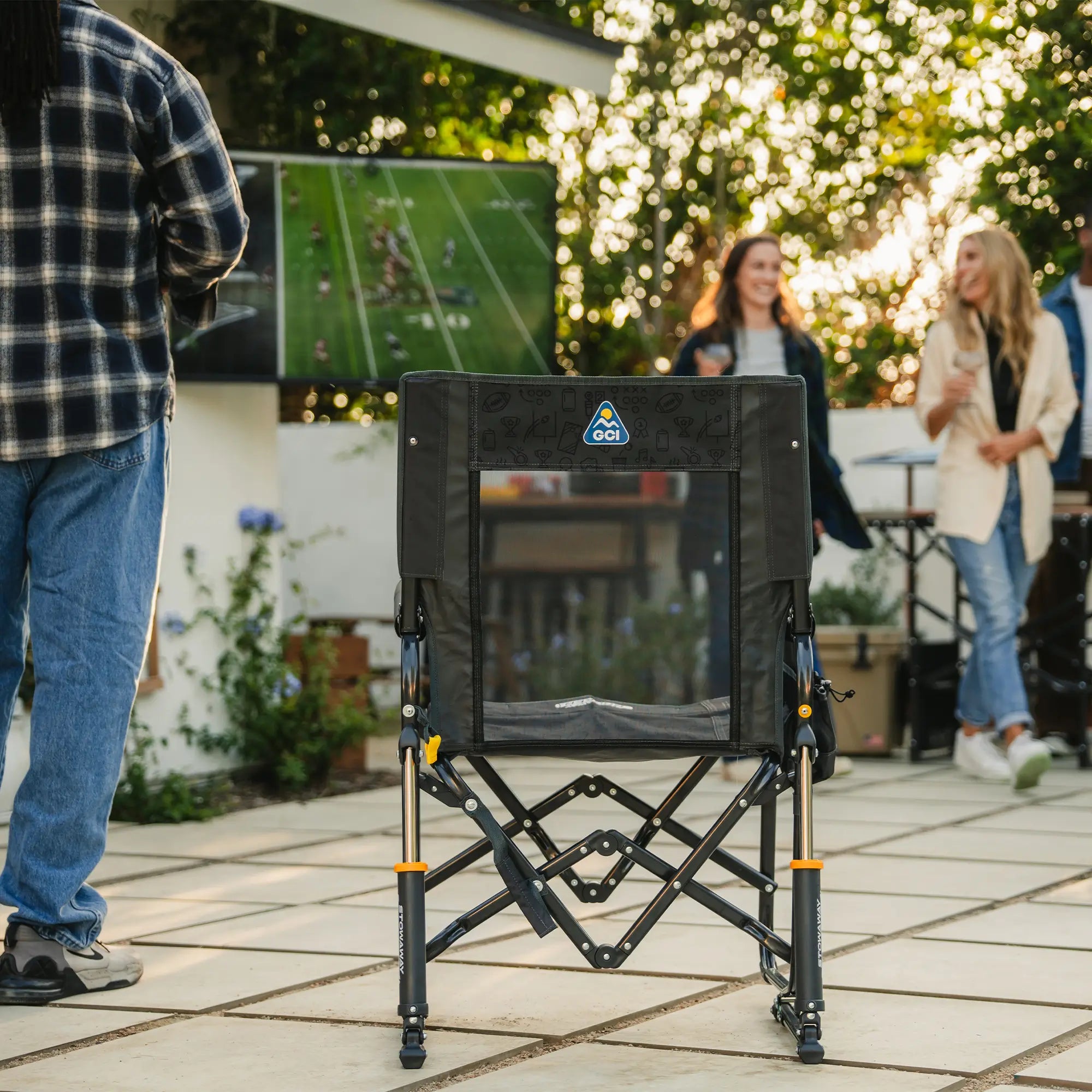 Patented Spring-Action Stowaway Rocker - Choice 794 - Heavy-Duty Kickback Rocker with Beverage Holder Detail