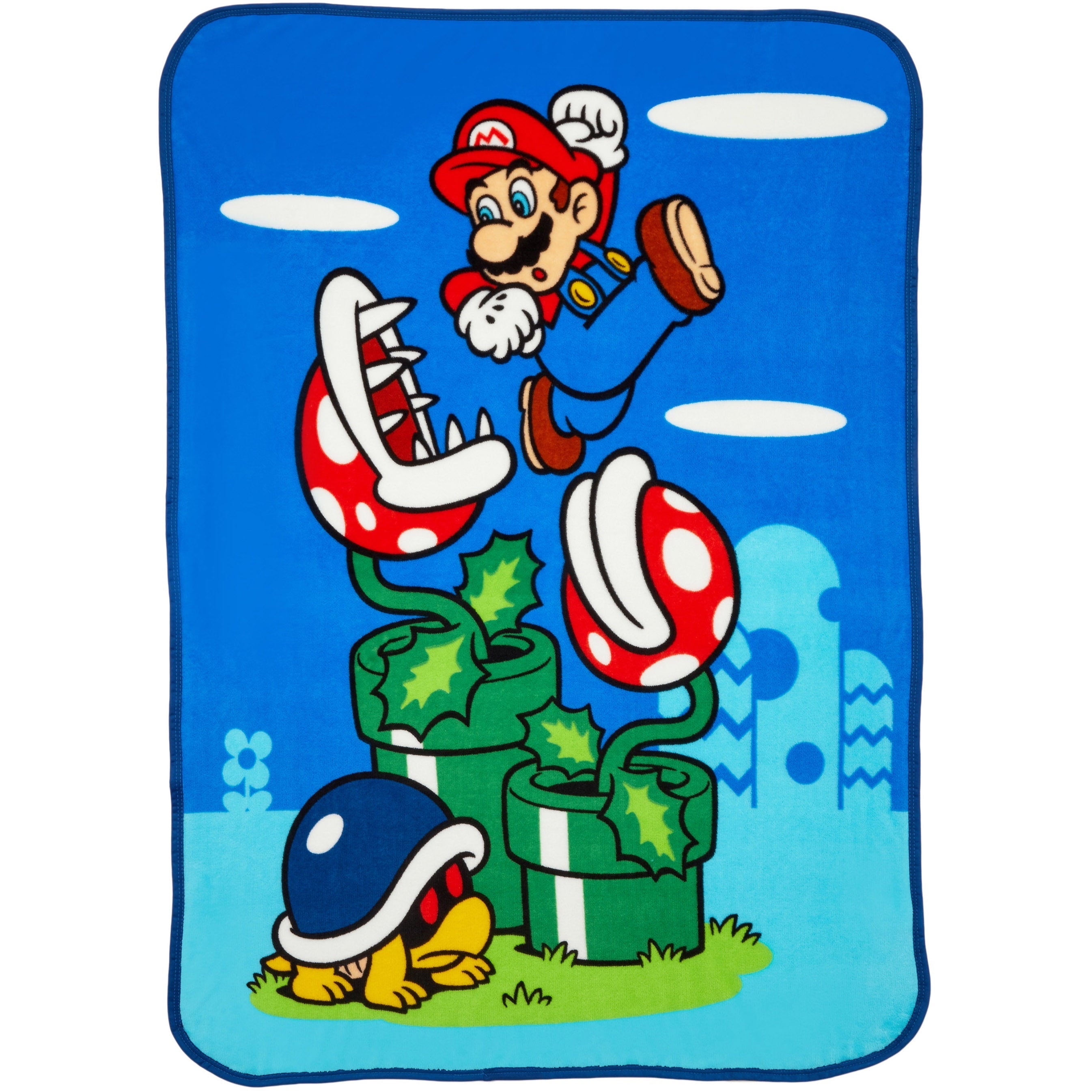 Reversible Sherpa Kids Fleece Throw Blanket 46x60, Nintendo - Super Soft Reversible Sherpa Flannel Blanket - Default Title
