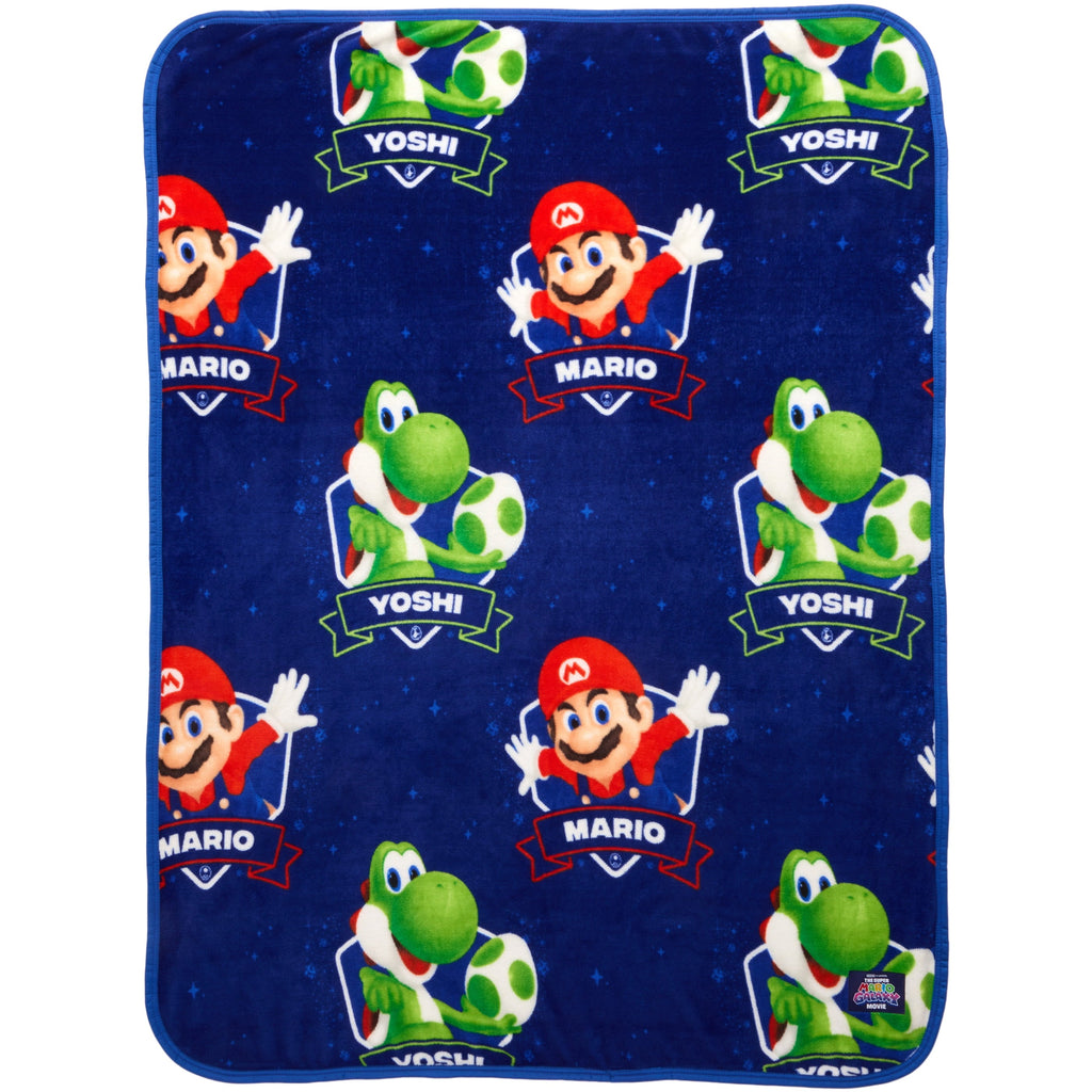 Decorative Knitted Galaxy Movie Kids Blue Print Fleece Throw Blanket, 46 x 60 - Super Soft Reversible Sherpa Flannel Blanket - Default Title