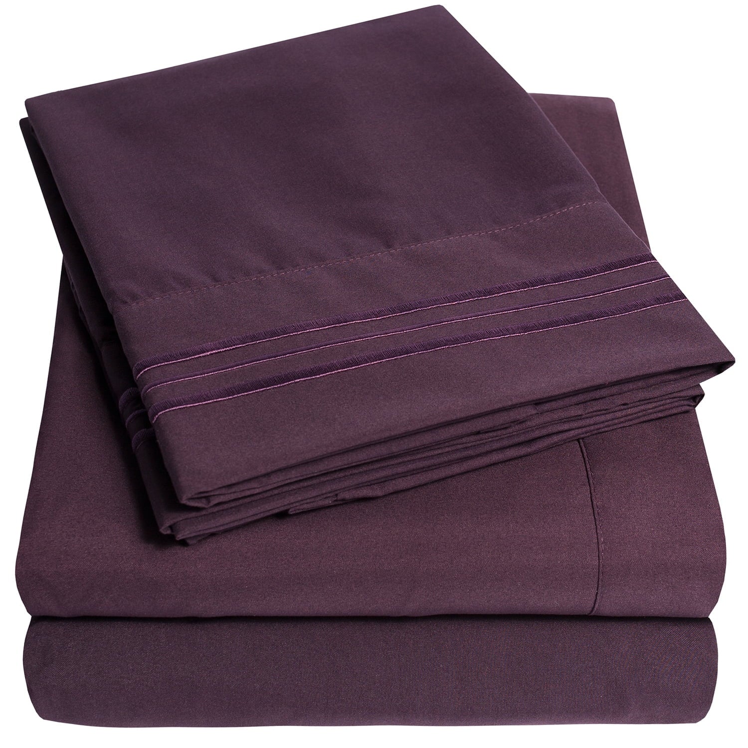 Ultra-Soft 1800 Series Bed Sheets - Extra Soft Microfiber Deep Pocket Sheet Set - Purple, Full - Breathable Egyptian Cotton Flat & Fitted Sheets - Default Title