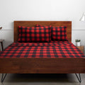 Wrinkle-Resistant Buffalo Plaid Black and Red 4 Piece Bed Sheet Set - Twin - Cooling Hotel Quality Bedding Sheets and Pillowcases - Default Title