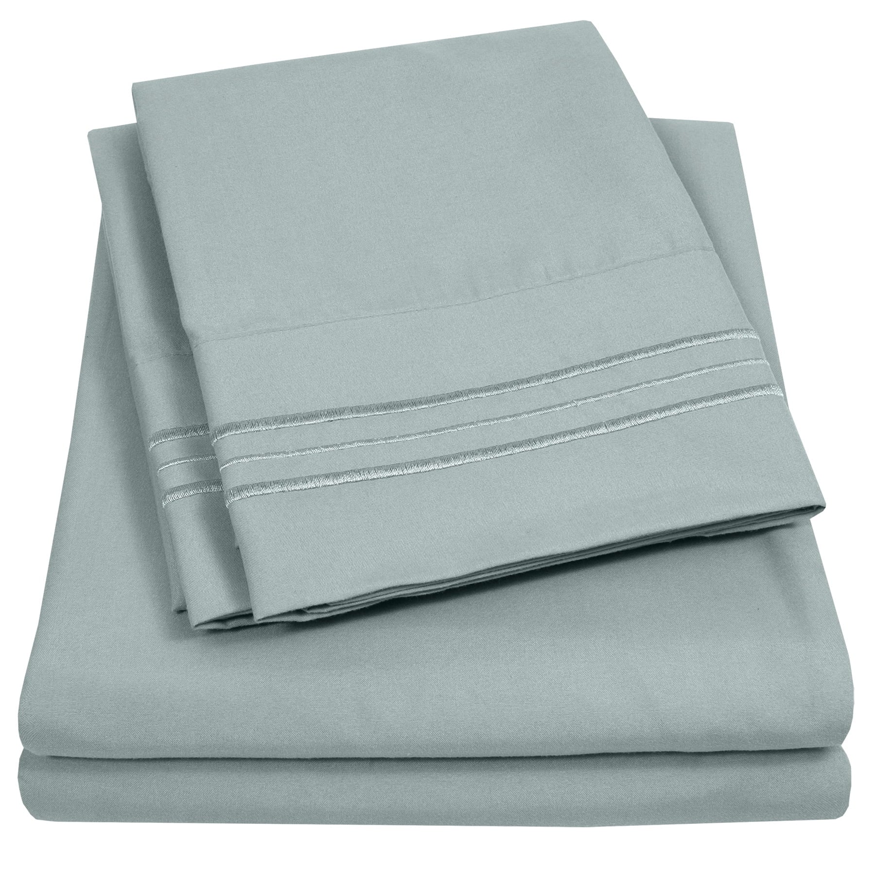 Premium Egyptian Cotton 1800 Series Classic 4-Piece 1800 Thread Count 100 GSM Bed Sheet, Queen - Breathable Egyptian Cotton Flat & Fitted Sheets - Default Title