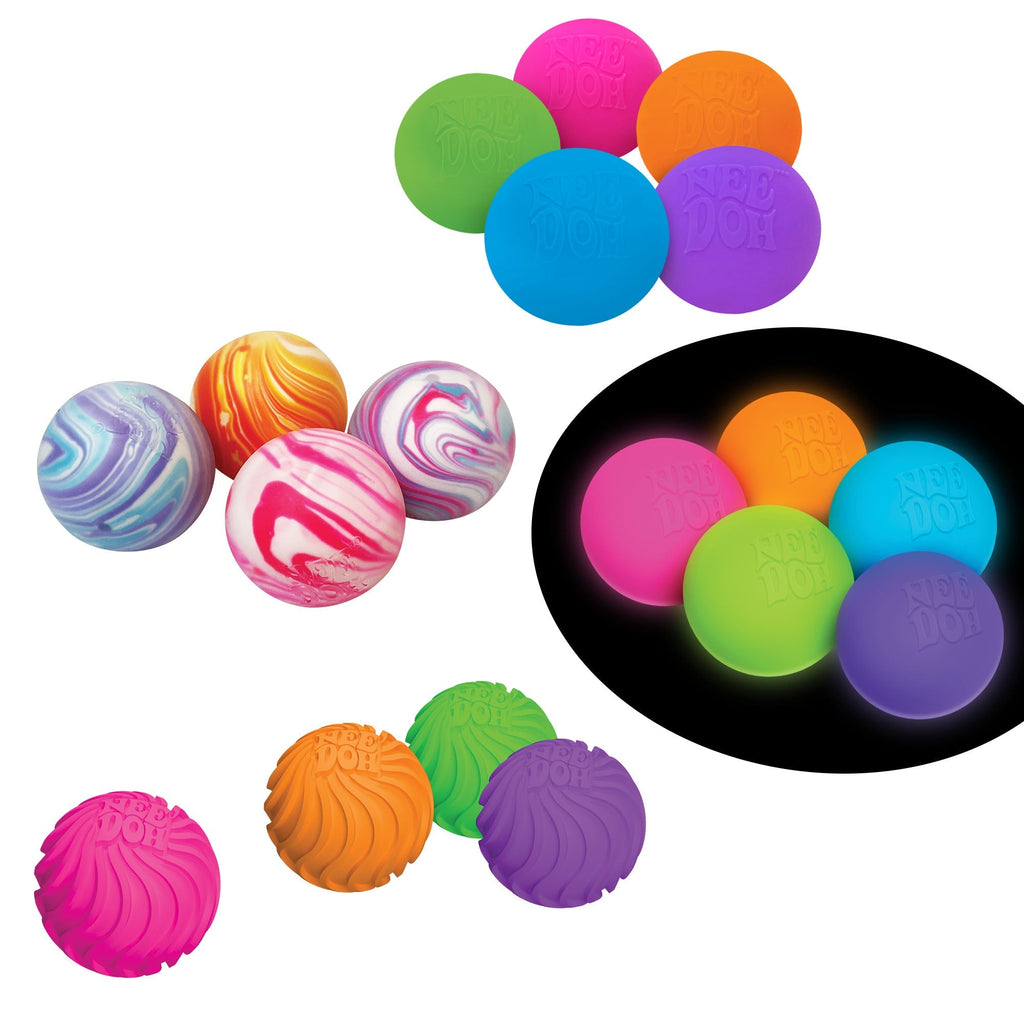 Pocket-Sized Mini NeeDoh Teenie Singles | Select Clover Shore - Teeny NeeDoh 3-Pack Pocket-Sized Squishy Balls - Surprise Me! (Random Style)
