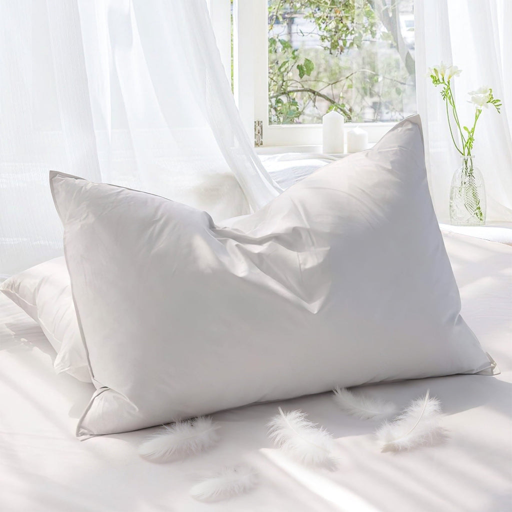 Orthopedic Support Goose Feather Down Pillows for Sleeping,Luxury Hotel Collection Queen Size Soft Bed Pillow,1 Pack,Queen (20.2" x 28.2") - Hotel Quality Plush Sleeping Pillows - Default Title