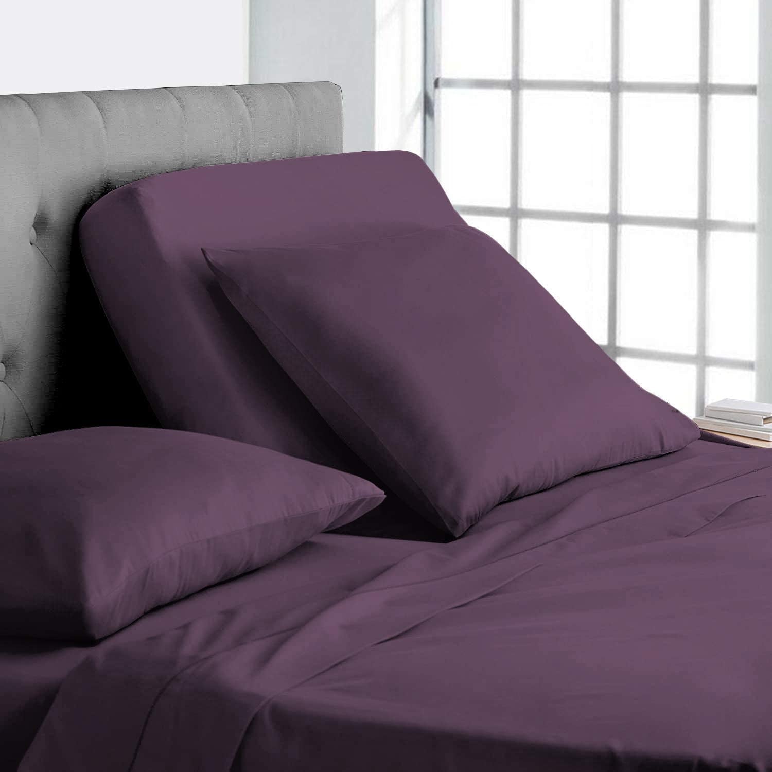 Ultra-Soft Top Split-King: Adjustable King Bed Sheets - Bed Sheet Set - 100% Egyptian Cotton - 800 Thread Count - 15 Inch Deep P... - Cooling Hotel Quality Bedding Sheets and Pillowcases - Default Title