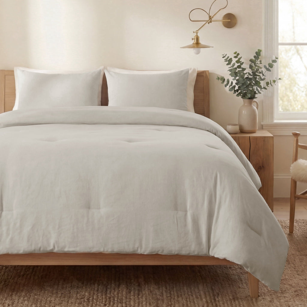 Heavyweight Warmth 3 Pieces Queen Comforter Bedding Set, Beige Bed Comforter Set for All Seasons, 1 Lightweight Prewashed Comforter and ... - Luxurious Quilted Duvet Cover Set - Default Title
