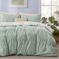 Fluffy Down Alternative 3 Pieces Sage Green Queen Size Comforter Sets, Cute Flowers Botanical Lightweight Soft Bedding Set with 2 Pillow Shams - All-Season Down Alternative Comforter Insert - Default Title