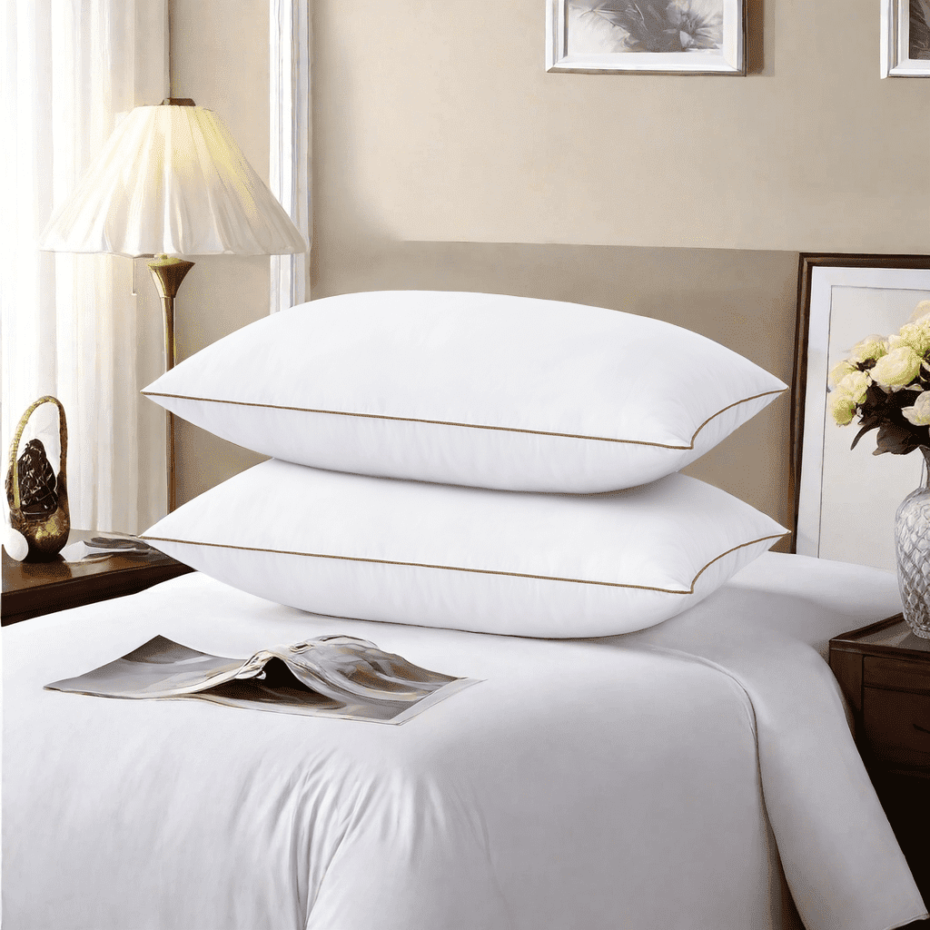 Hotel Collection Down Feather Pillows for Bed 20 x 30 Inches Queen Size Set of 2, Medium Firm Luxury Cooling Hotel Collection Feather ... - Orthopedic Shredded Foam Bed Pillow Set - Default Title