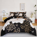 Hypoallergenic Cloud Black Floral Comforter Set Queen, Printed Comforter White Flowers Butterfly Bedding Set, 3 Pieces Botanical Reversibl... - Hypoallergenic Ultra-Fluffy Quilt for Winter - Default Title