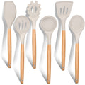 High-Precision Kitchen Utensils Set of 6, Silicone Cooking Utensils with Wooden Handle, Non-Stick Cookware & Heat Resistant, Include... - Multi-Purpose Hand Tool for Daily Meal Prep - Default Title