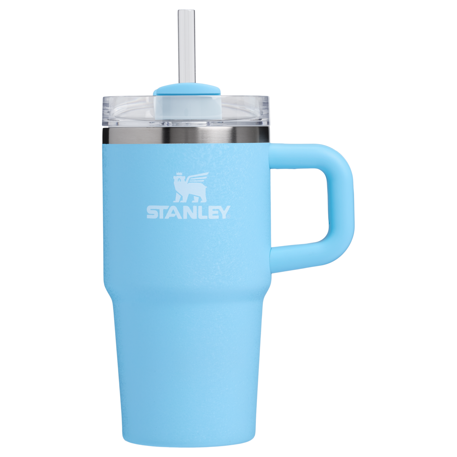 Splash-Resistant FlowState The Quencher H2.O Flowstate Tumbler with Handle | Stanley Create D309N - Double-Wall Vacuum Insulated Travel Tumbler with Straw Detail