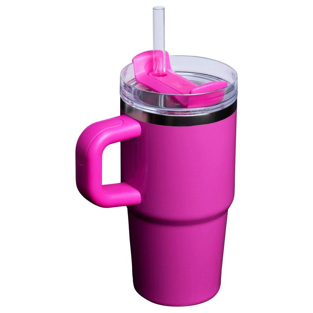 Splash-Resistant FlowState The Quencher H2.O Flowstate Tumbler with Handle | Stanley Create D309N - Double-Wall Vacuum Insulated Travel Tumbler with Straw Detail