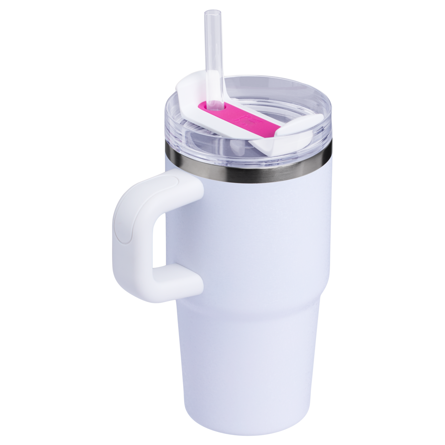Splash-Resistant FlowState The Quencher H2.O Flowstate Tumbler with Handle | Stanley Create D309N - Double-Wall Vacuum Insulated Travel Tumbler with Straw Detail