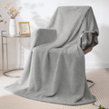 Super Soft Flannel Throw Blanket, Decorative Throws with Waffle Wave Design, Super Soft Plush Fuzzy Blankets , Luxury Lightweight and Br... - Lightweight Plush Warm Blanket for All Seasons - Default Title