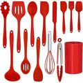 Premium Silicone 14 Pcs Cooking Utensils Set with Holder, Heat Resistant Silicone Kitchen Cookware Utensils Set, Kitchen Cooking Tools... - Heat-Resistant Silicone Cooking Spatula Turner - Default Title