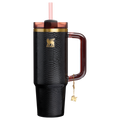 Double-Wall Vacuum The Quencher Luxe H2.0 Flowstate Tumbler D171F - Double-Wall Vacuum Insulated Travel Tumbler with Straw - Black Snakeskin