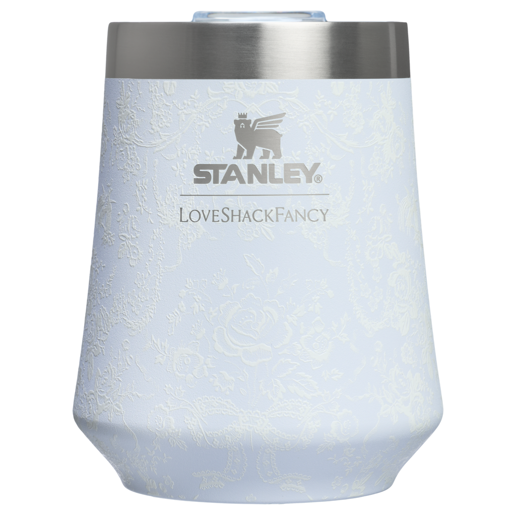 Flavor-Preserving Stanley 1913 x LoveShackFancy Holiday Reserve Wine Tumbler D204X - Reserve Collection Stainless Steel Whiskey Cup - Baby Bow Pink Peppermint