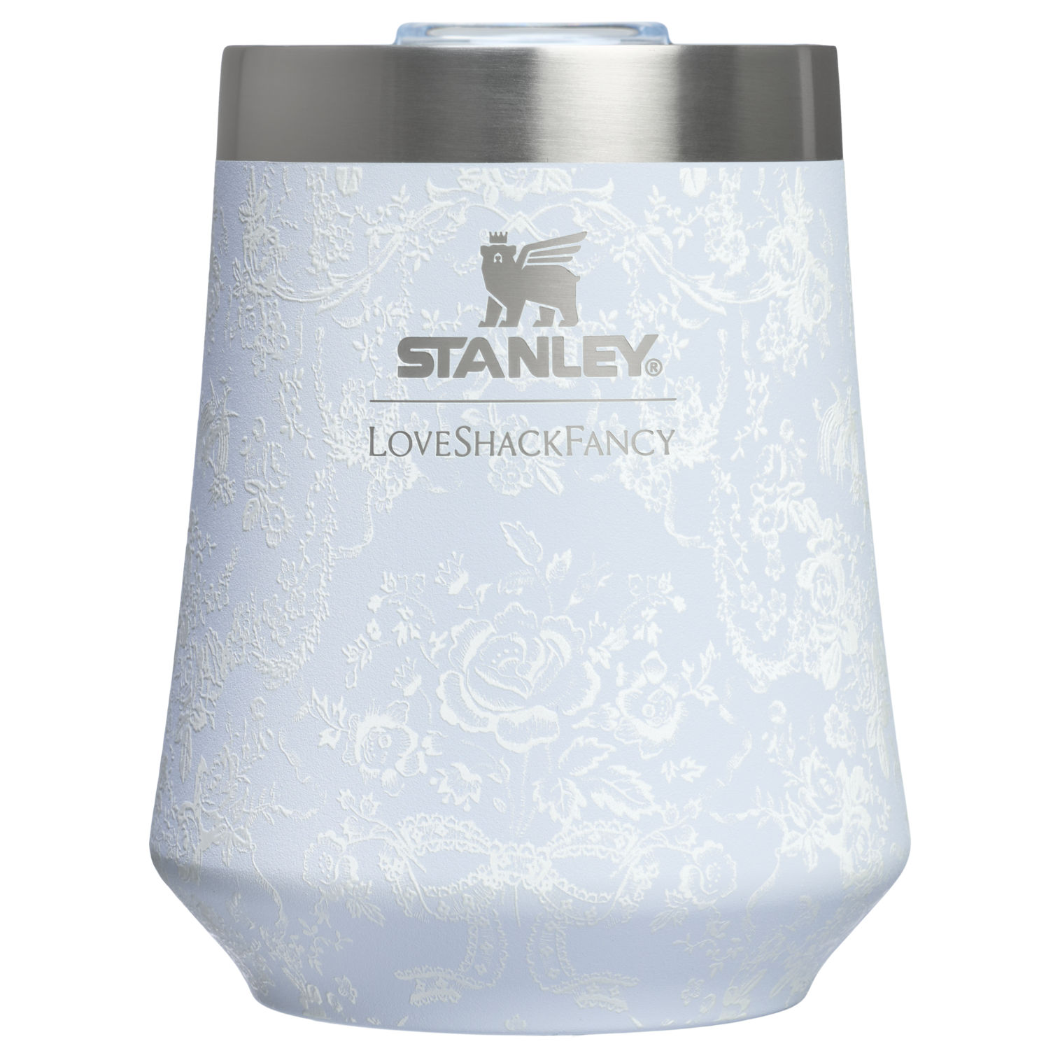 Flavor-Preserving Stanley 1913 x LoveShackFancy Holiday Reserve Wine Tumbler D204X - Reserve Collection Stainless Steel Whiskey Cup - Toscana Toile Alpine Blue