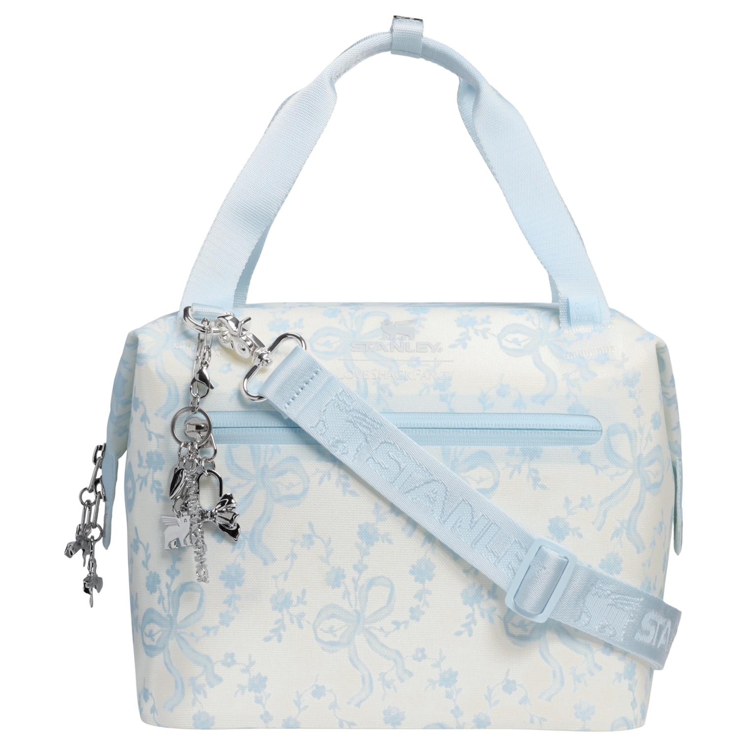 Ice-Retention Stanley 1913 x LoveShackFancy Holiday All Day Julienne Mini Cooler D194V - Julienne Series Portable Picnic Chiller Tote Detail