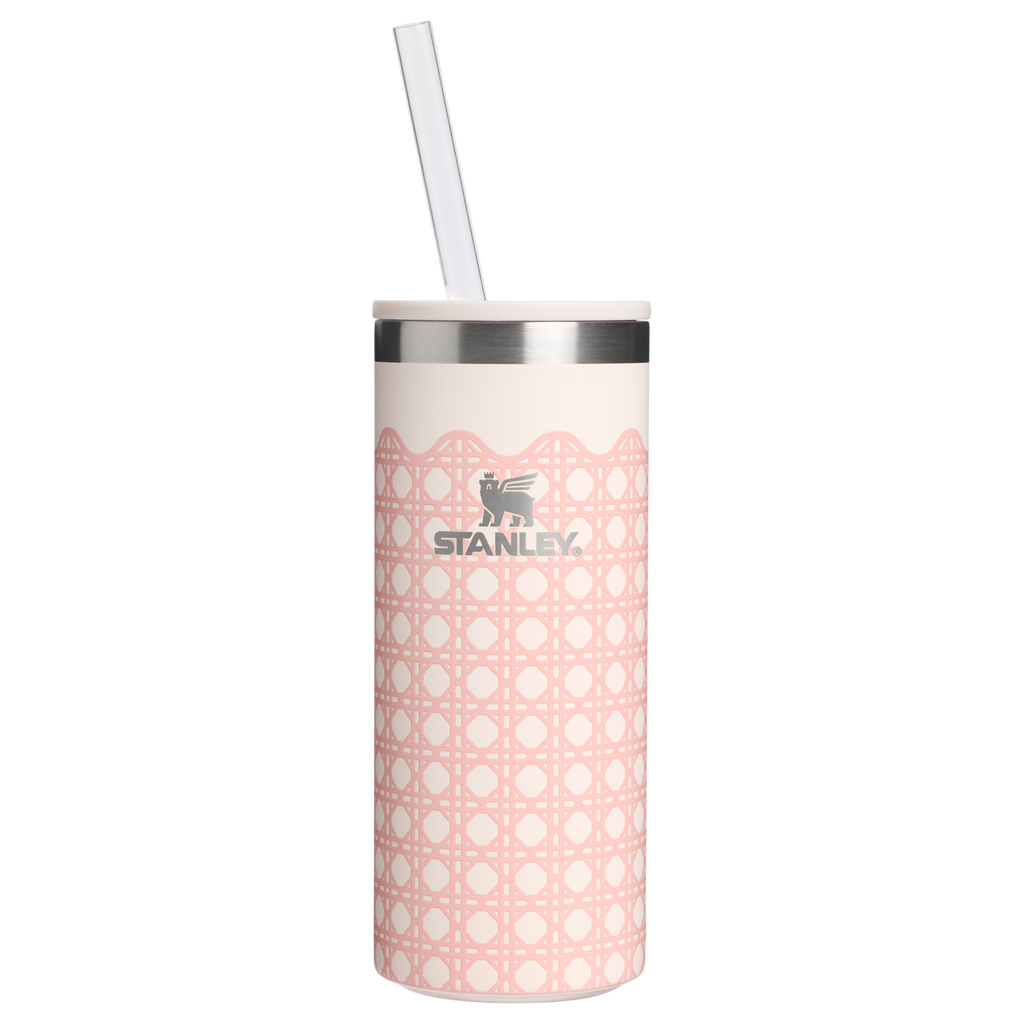 Leak-Proof Insulated The Everyday Slim Can Cooler Cup D350R - Heavy-Duty Ice-Retention Food & Beverage Carrier - Rose Quartz Rattan