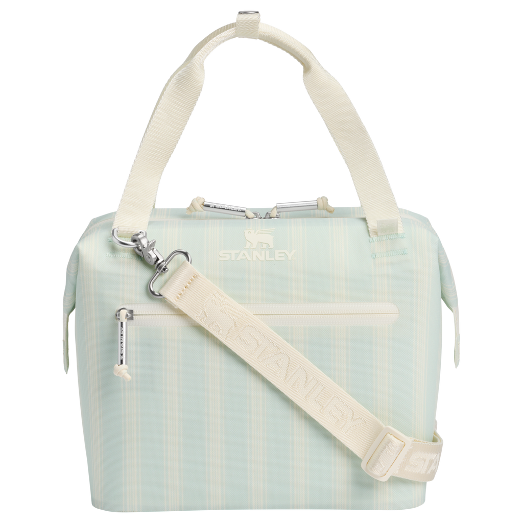 Portable Mini The All Day Julienne Mini Cooler D349V - Julienne Series Portable Picnic Chiller Tote - Mist Picnic Stripe
