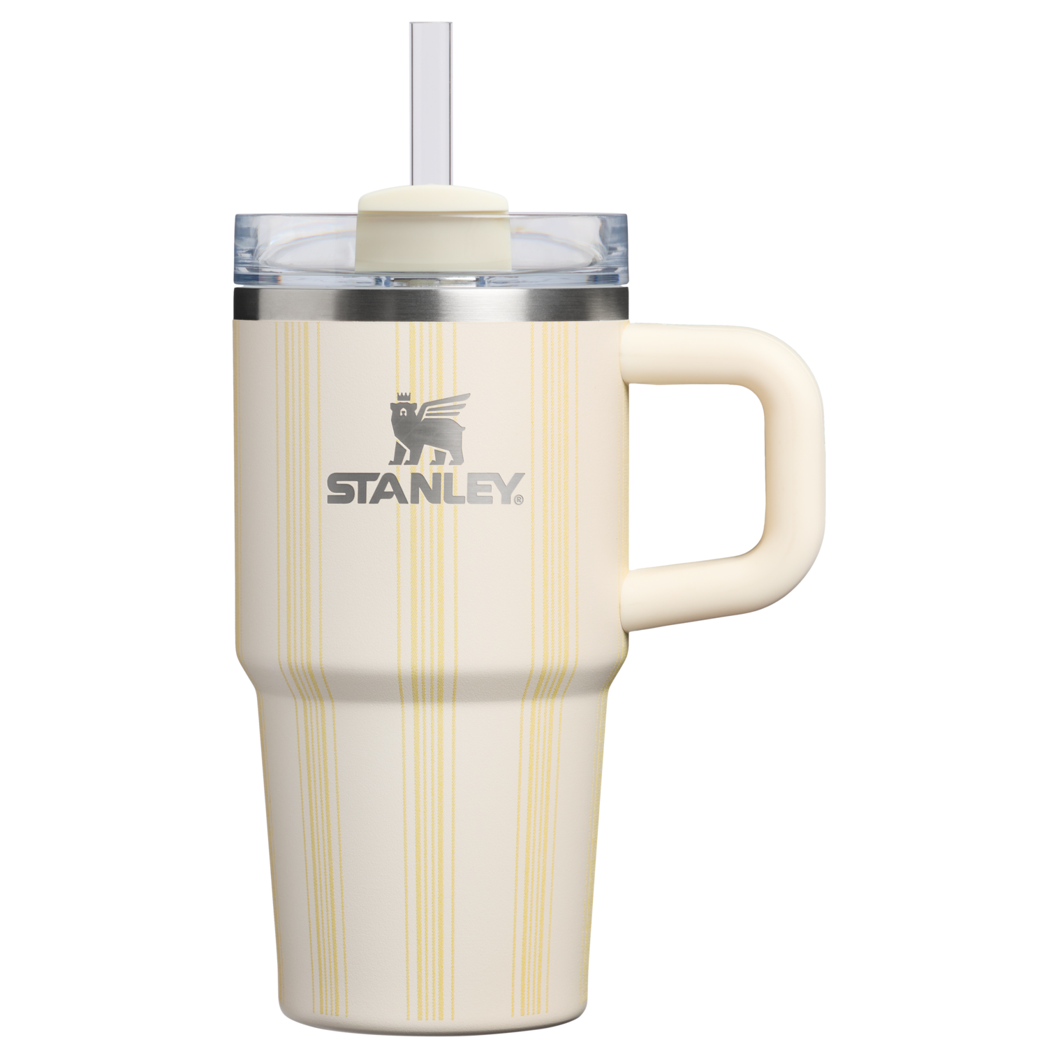 Splash-Resistant FlowState The Quencher H2.0 Flowstate Tumbler D344H - Premium Stainless Steel Straw Cup for All-Day Hydration - Cream Picnic Stripe