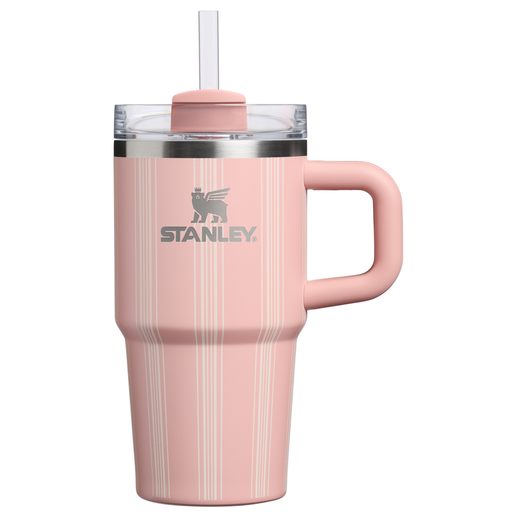 Splash-Resistant FlowState The Quencher H2.0 Flowstate Tumbler D344H - Premium Stainless Steel Straw Cup for All-Day Hydration - Peach Rose Picnic Stripe