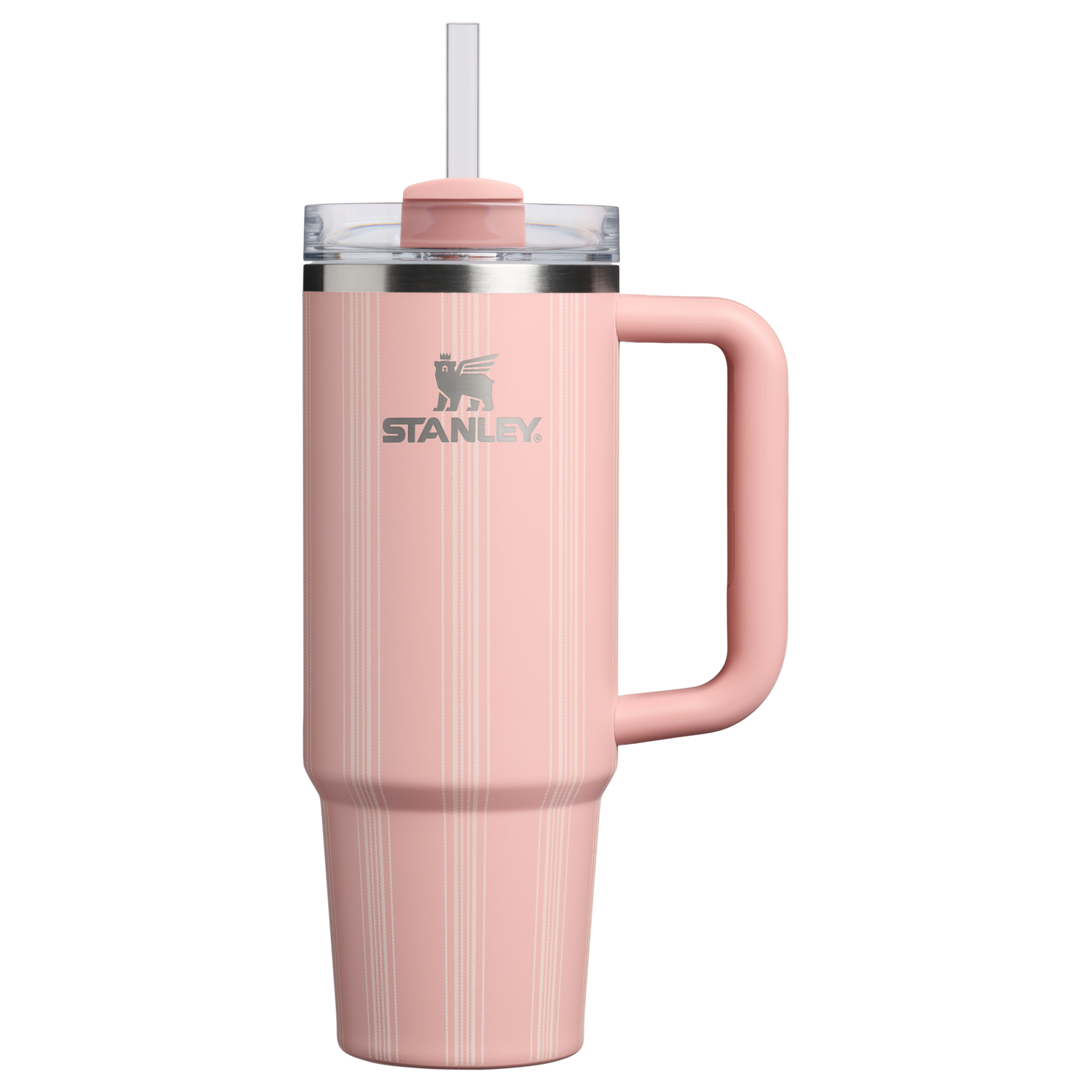 Large Capacity The Quencher H2.0 Flowstate Tumbler D343V - Premium Stainless Steel Straw Cup for All-Day Hydration - Peach Rose Picnic Stripe