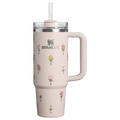 Large Capacity The Quencher H2.0 Flowstate Tumbler D363L - 40oz Large Capacity Car-Cup Friendly Quencher - Rose Quartz Bouquets
