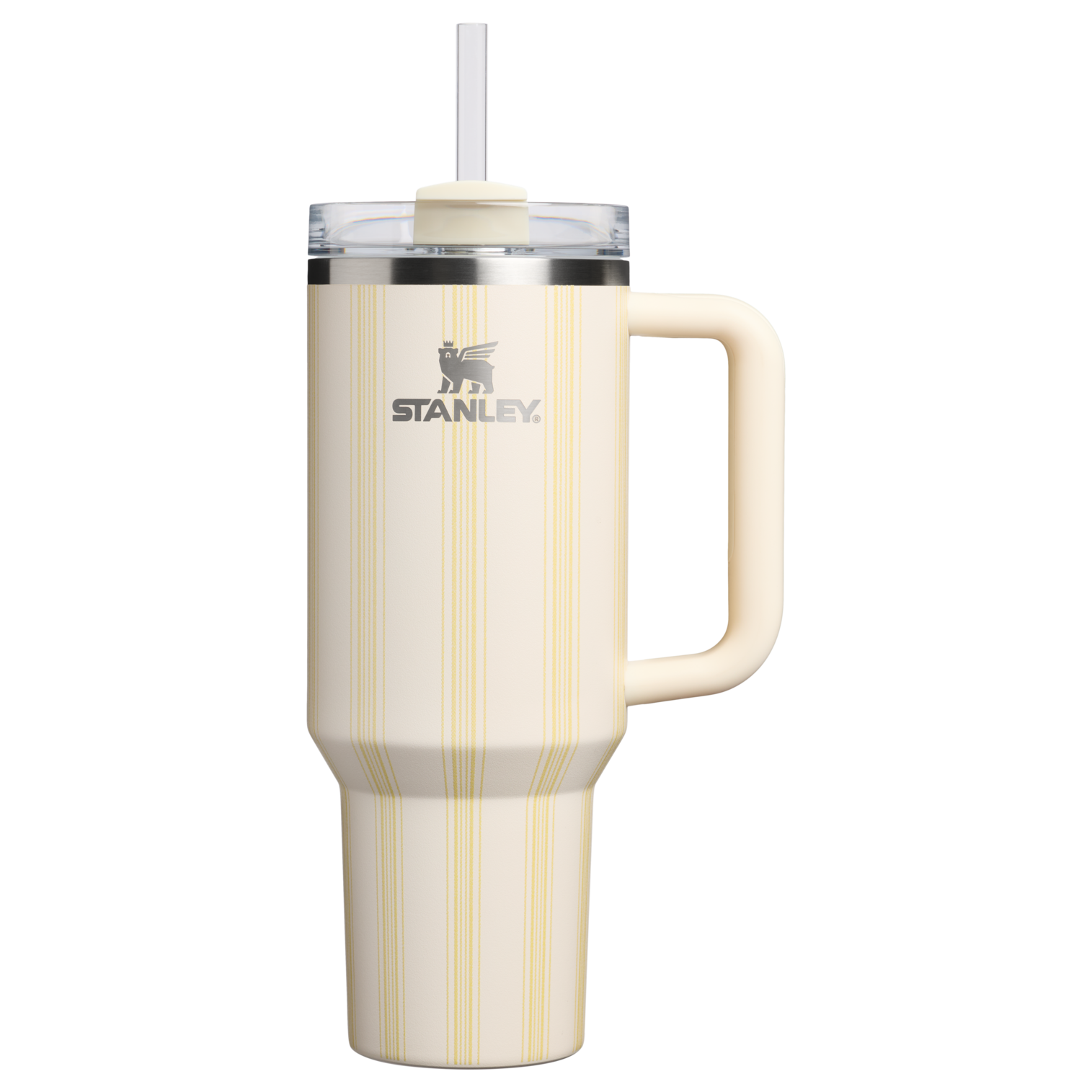 Car-Cup Friendly The Quencher H2.0 Flowstate Tumbler D342C - 40oz Large Capacity Car-Cup Friendly Quencher - Cream Picnic Stripe