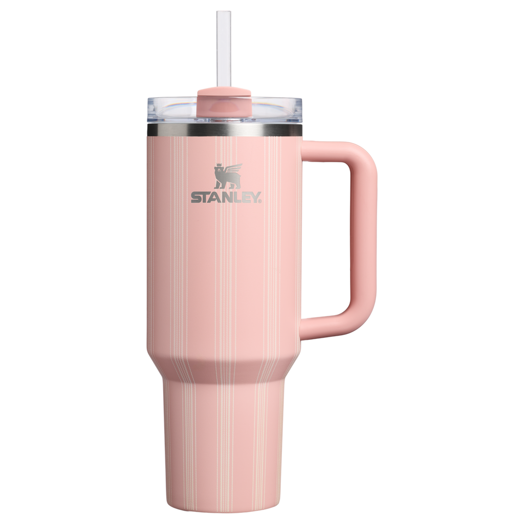 Car-Cup Friendly The Quencher H2.0 Flowstate Tumbler D342C - 40oz Large Capacity Car-Cup Friendly Quencher - Peach Rose Picnic Stripe