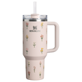 Large Capacity The Quencher H2.0 Flowstate Tumbler D362R - FlowState 3-Position Lid Insulated Travel Mug - Rose Quartz Bouquets