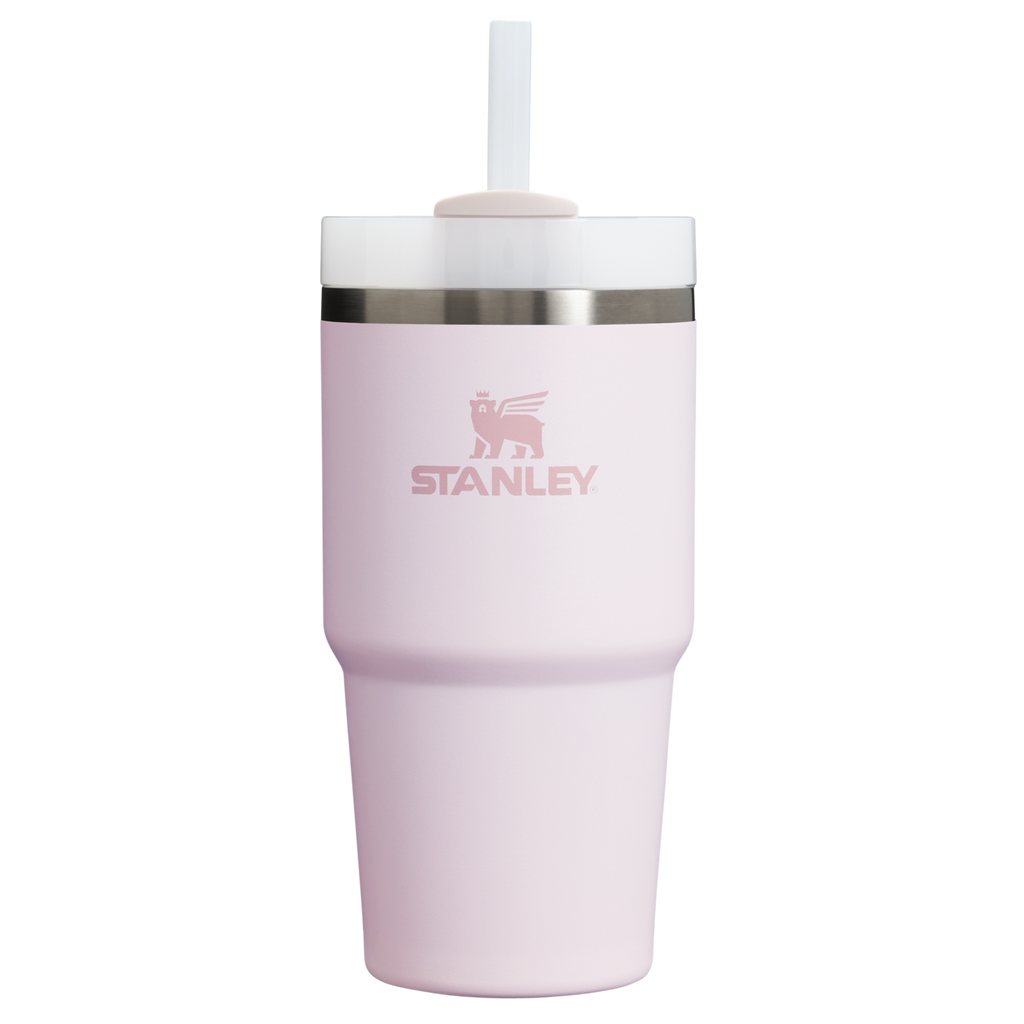 Splash-Resistant FlowState The Quencher H2.0 Flowstate Tumbler D030T - Double-Wall Vacuum Insulated Travel Tumbler with Straw - Rose Quartz 2.0