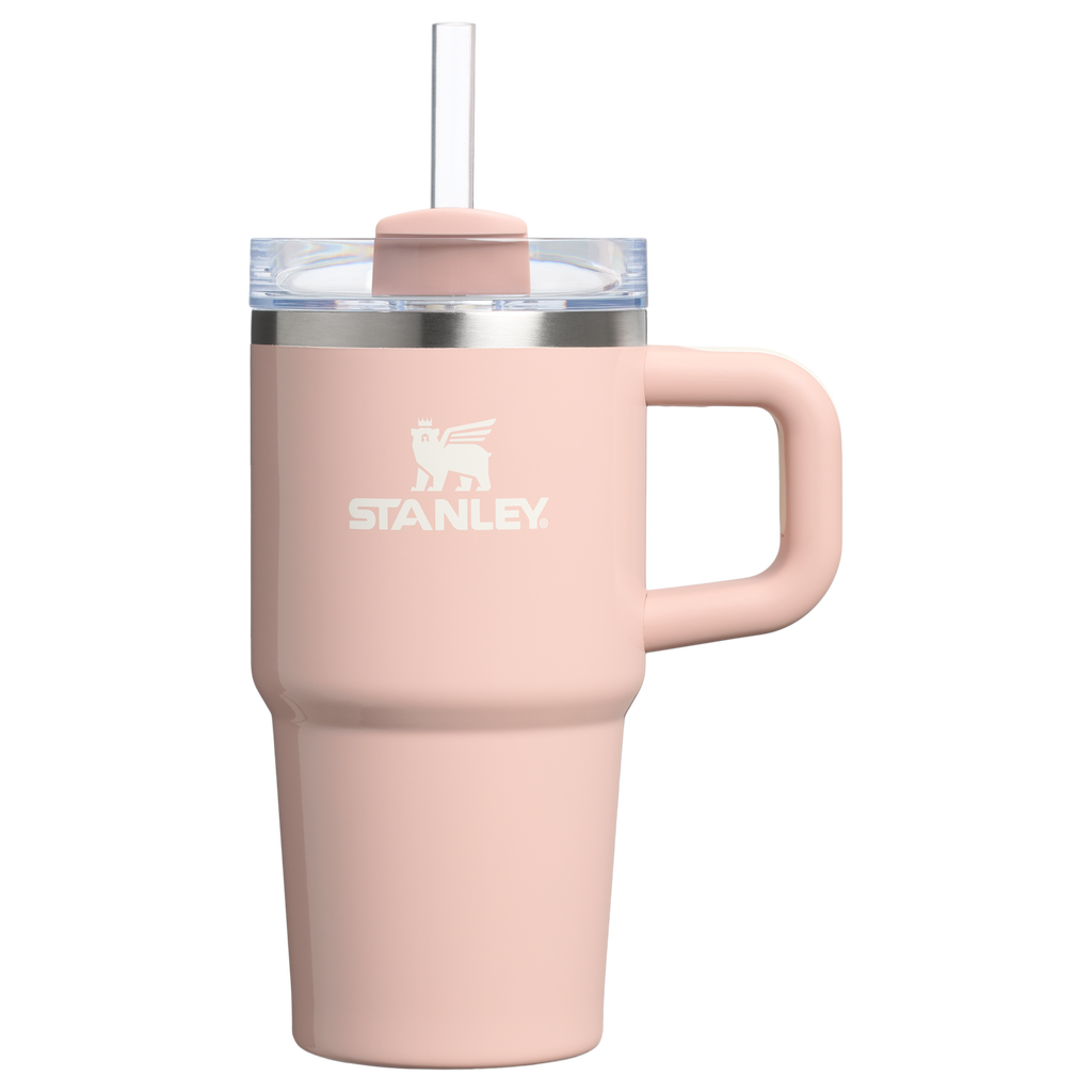 Splash-Resistant FlowState The Quencher H2.O Flowstate Tumbler with Handle | Stanley Create D309N - Double-Wall Vacuum Insulated Travel Tumbler with Straw Detail