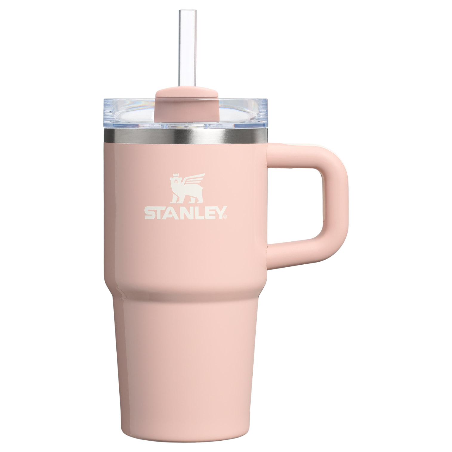 Splash-Resistant FlowState The Quencher H2.O Flowstate Tumbler with Handle | Stanley Create D309N - Double-Wall Vacuum Insulated Travel Tumbler with Straw Detail