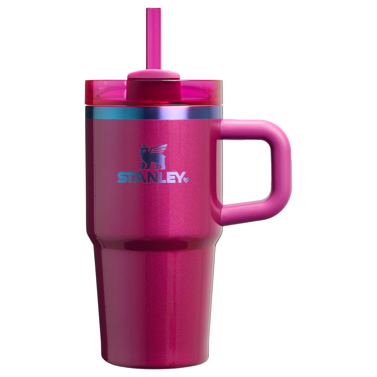 Splash-Resistant FlowState The Quencher H2.O Flowstate Tumbler with Handle | Stanley Create D309N - Double-Wall Vacuum Insulated Travel Tumbler with Straw Detail