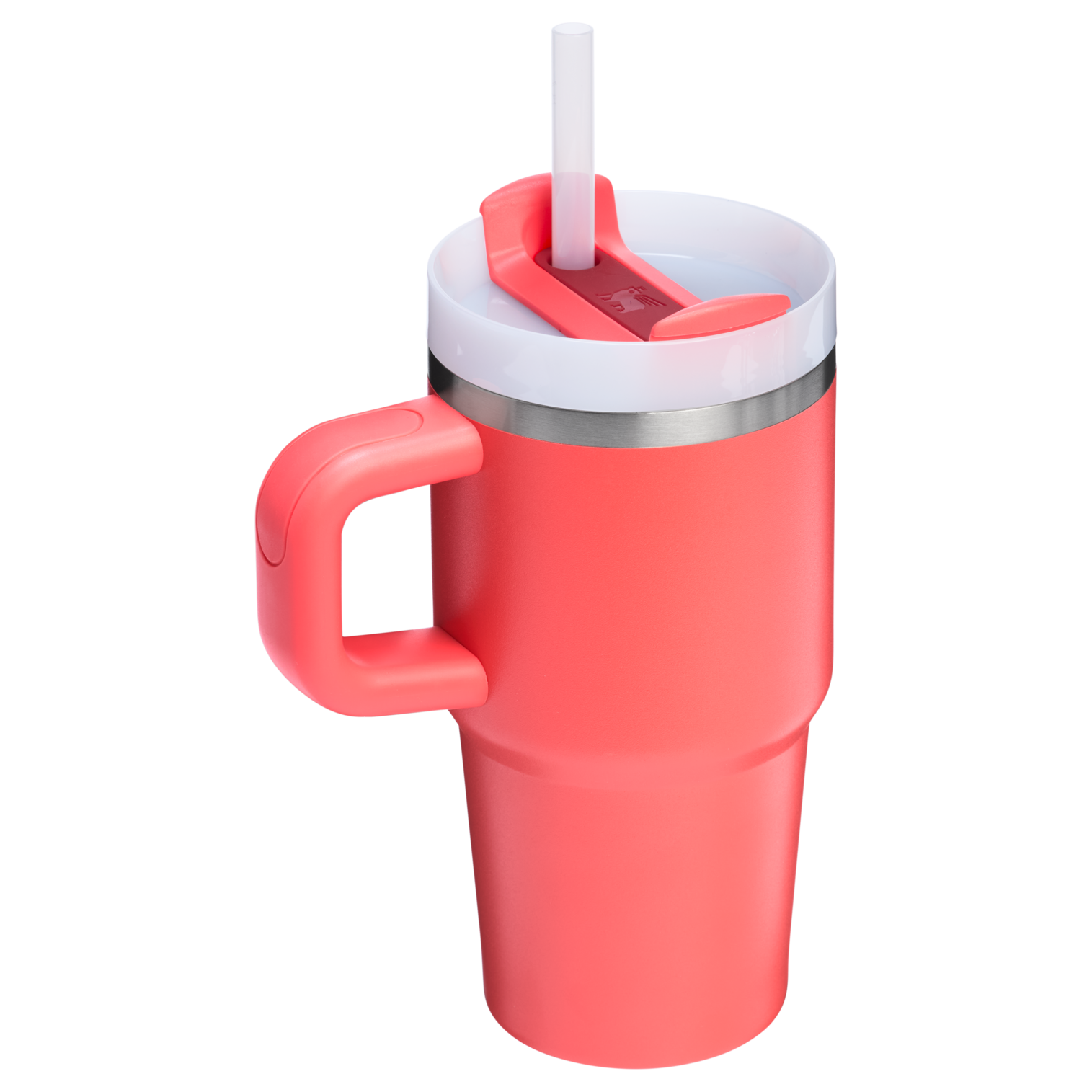 Splash-Resistant FlowState The Quencher H2.O Flowstate Tumbler with Handle | Stanley Create D309N - Double-Wall Vacuum Insulated Travel Tumbler with Straw Detail