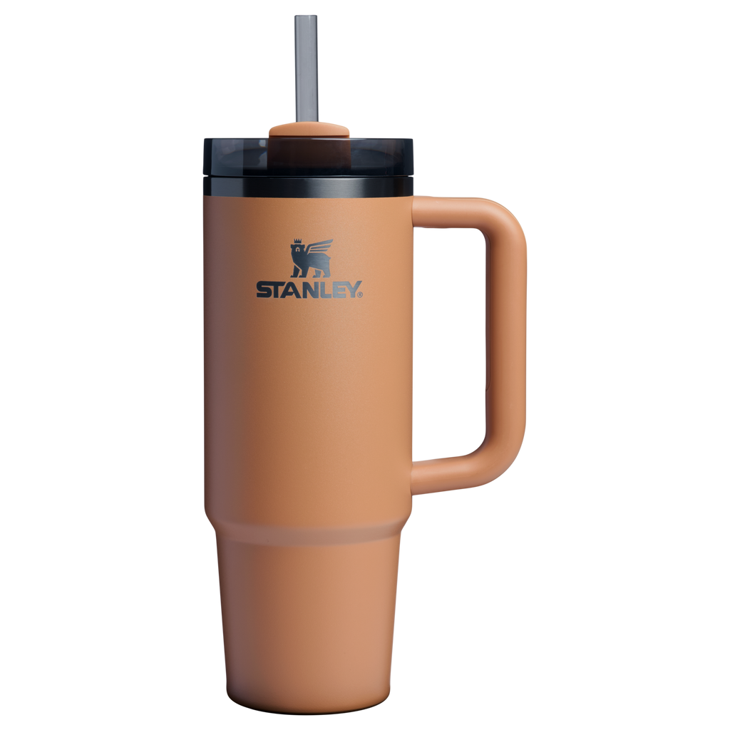 Splash-Resistant FlowState The Quencher H2.0 Flowstate Tumbler | Stanley Create D331C - Premium Stainless Steel Straw Cup for All-Day Hydration - Camel