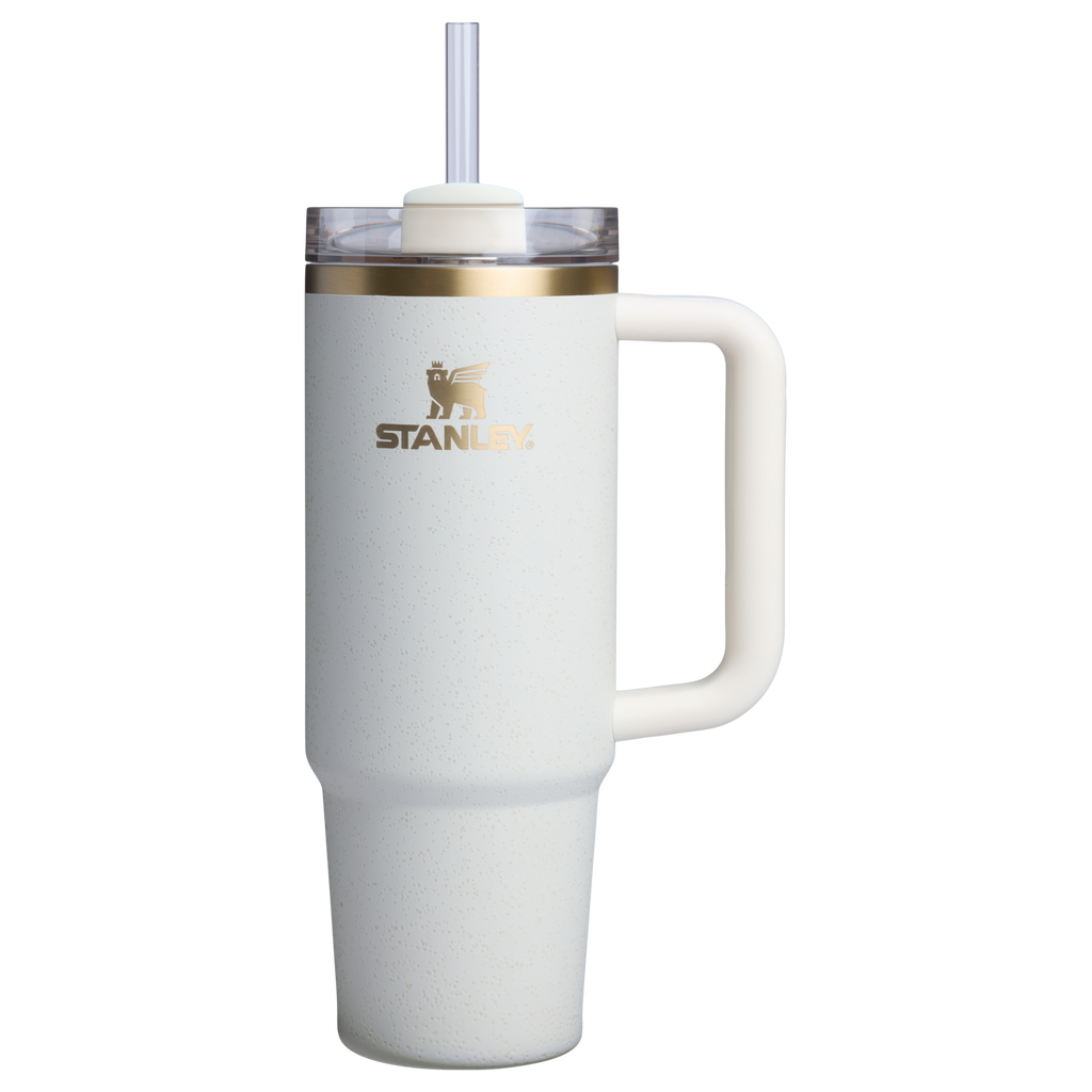 Splash-Resistant FlowState The Quencher H2.0 Flowstate Tumbler D051L - 40oz Large Capacity Car-Cup Friendly Quencher - Cream Moon