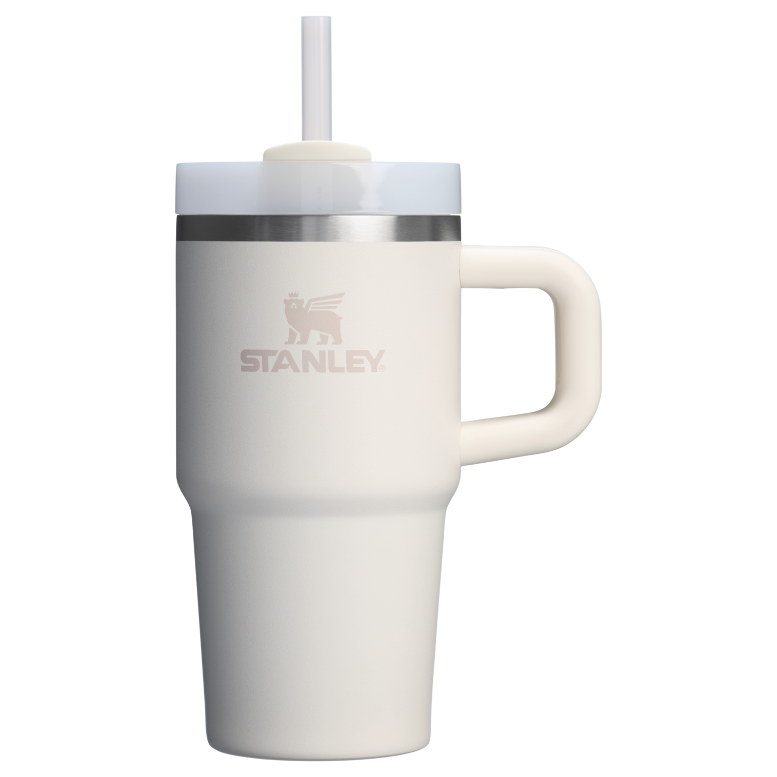 Car-Cup Friendly The Quencher H2.O Flowstate Tumbler | Stanley Create D274S - Premium Stainless Steel Straw Cup for All-Day Hydration - Cream 2.0