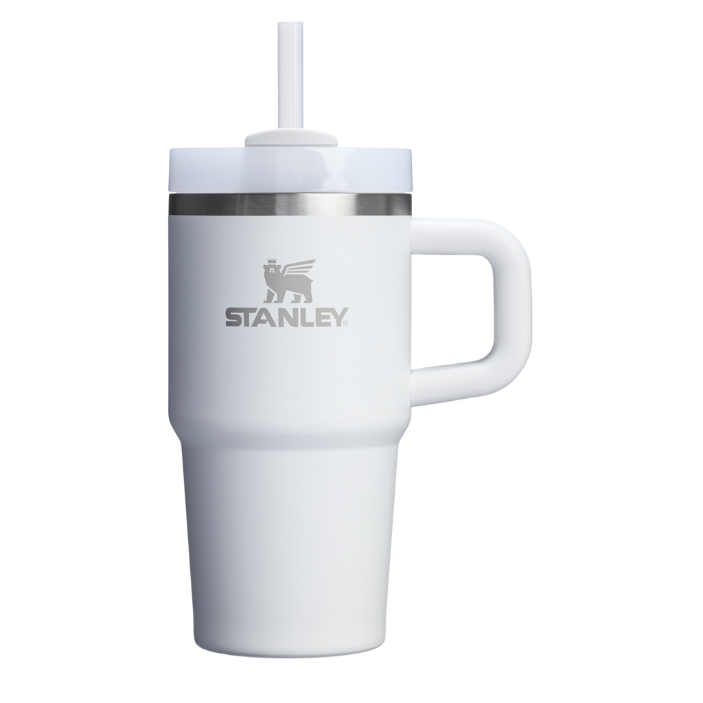 Splash-Resistant FlowState The Quencher H2.O Flowstate Tumbler with Handle | Stanley Create D309N - Double-Wall Vacuum Insulated Travel Tumbler with Straw Detail