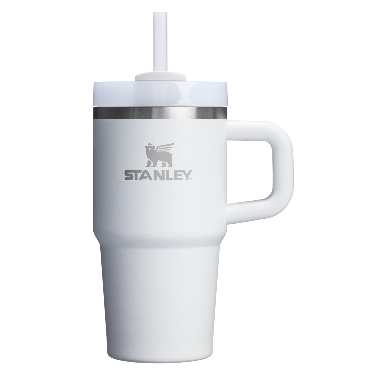 Splash-Resistant FlowState The Quencher H2.O Flowstate Tumbler with Handle | Stanley Create D309N - Double-Wall Vacuum Insulated Travel Tumbler with Straw Detail