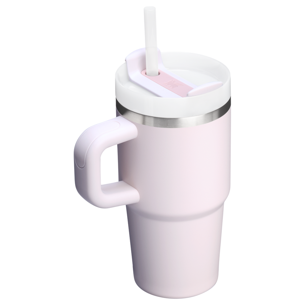 Splash-Resistant FlowState The Quencher H2.O Flowstate Tumbler with Handle | Stanley Create D309N - Double-Wall Vacuum Insulated Travel Tumbler with Straw Detail
