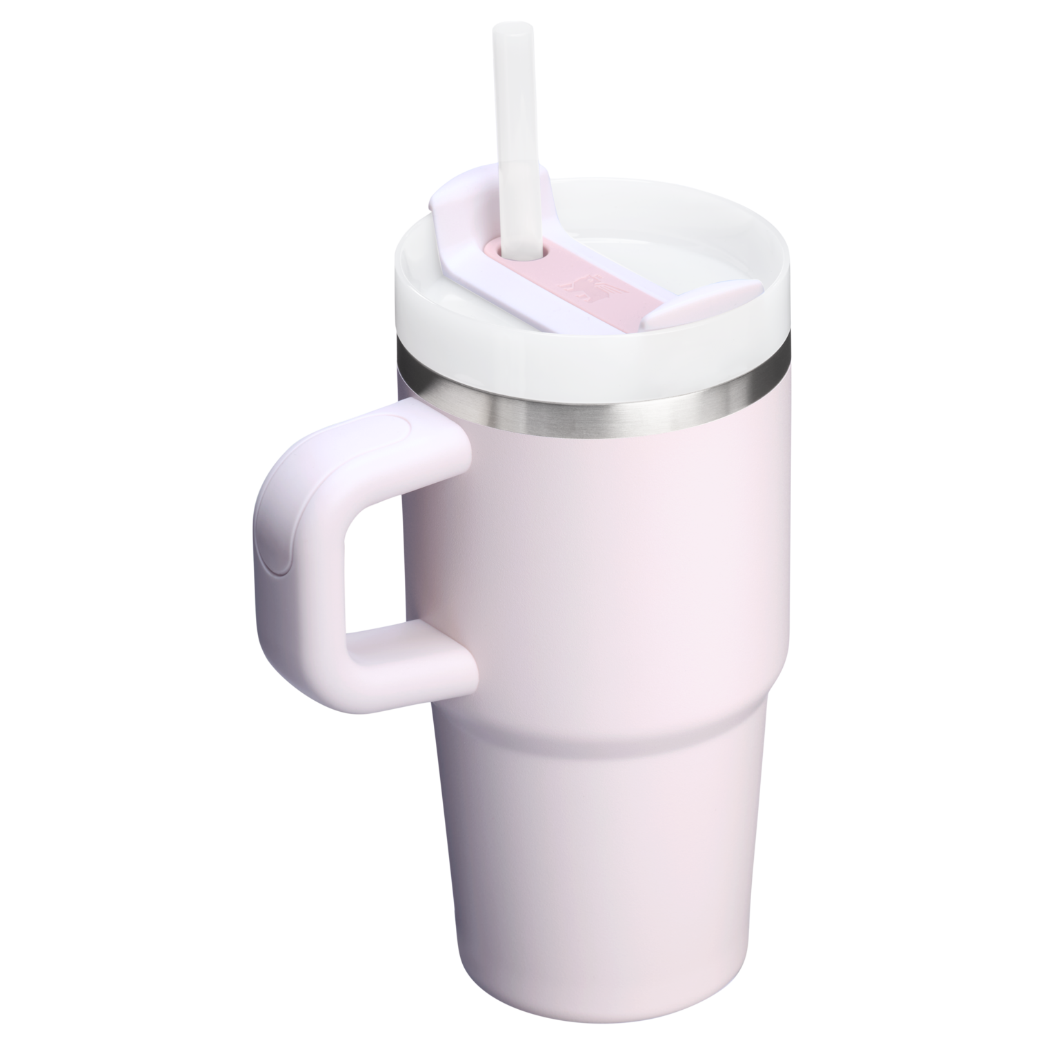 Splash-Resistant FlowState The Quencher H2.O Flowstate Tumbler with Handle | Stanley Create D309N - Double-Wall Vacuum Insulated Travel Tumbler with Straw Detail