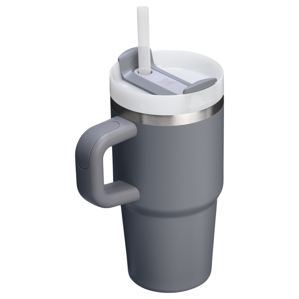 Splash-Resistant FlowState The Quencher H2.O Flowstate Tumbler with Handle | Stanley Create D309N - Double-Wall Vacuum Insulated Travel Tumbler with Straw Detail